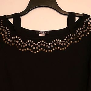 Dolce Cabo off the shoulder black sweater Sz S/M